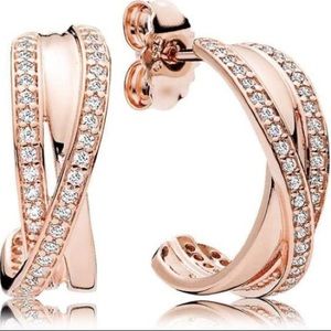 Women’s Pandora Rose Hoop Earrings Entwined💕